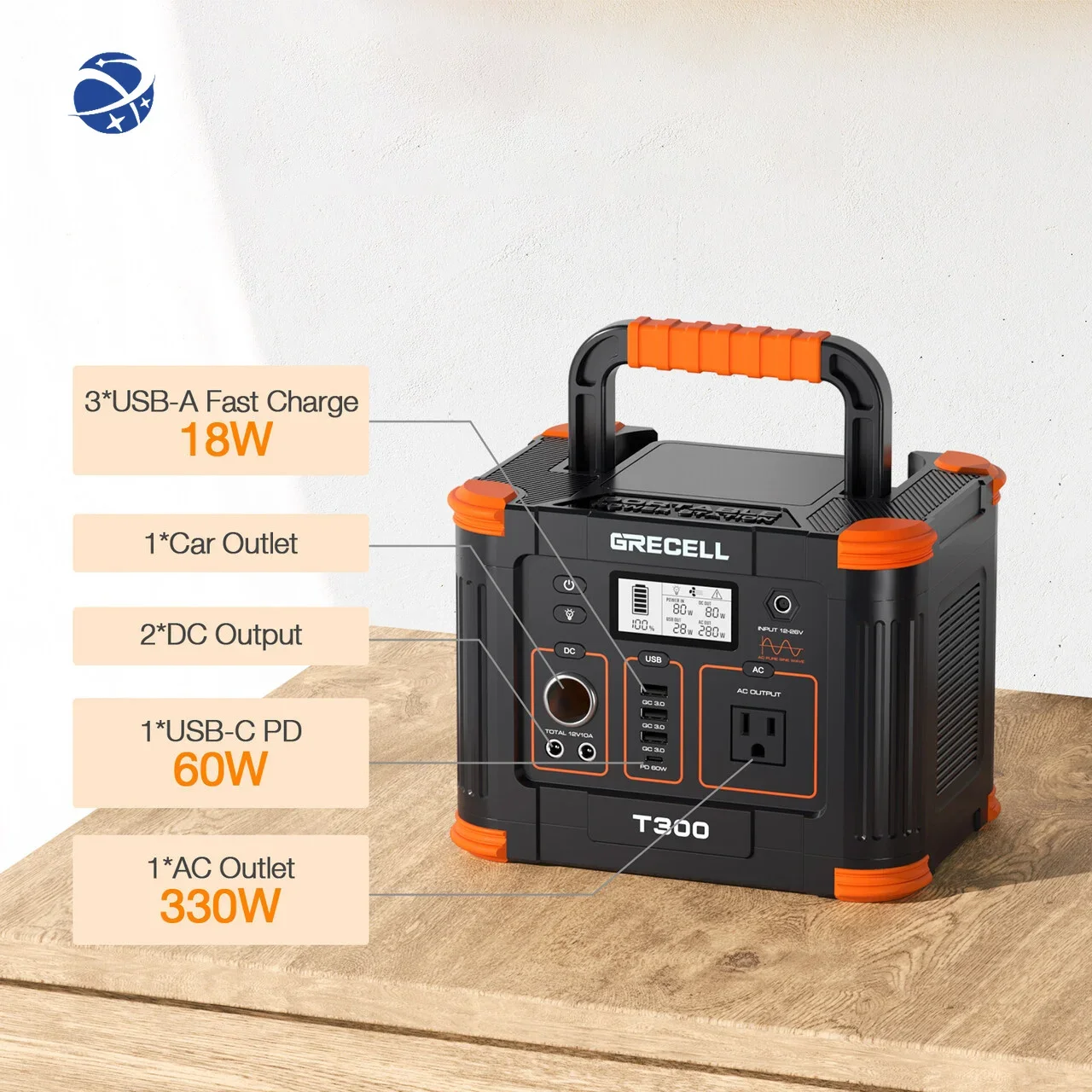 

US Portable Power Generator 300W 500W 1000W Solar Rechargeable Station for Outdoor Emergency Supply