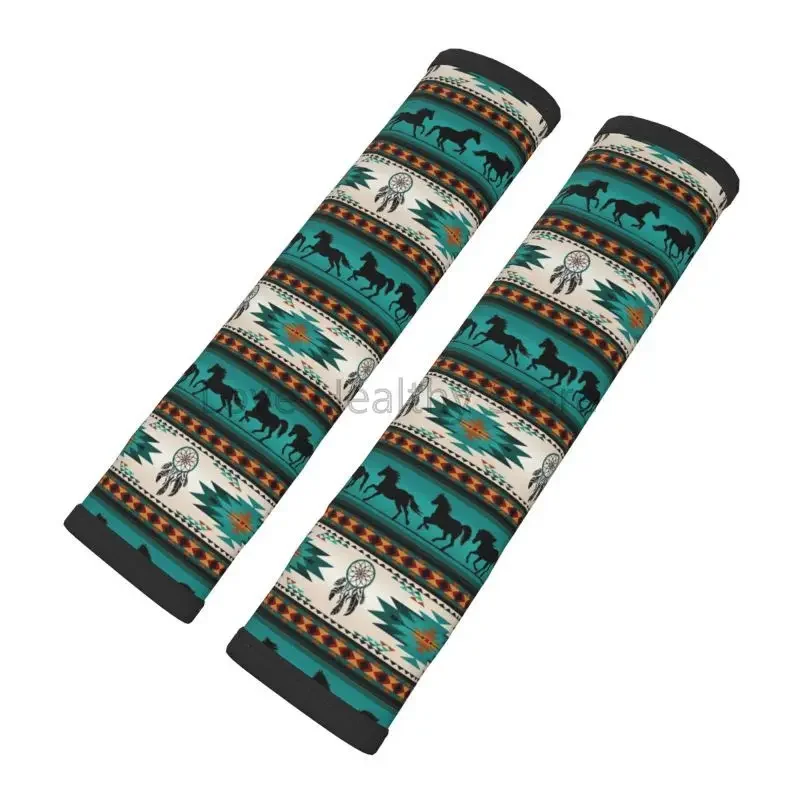 Horses Aztec Dream Catcher Car Seat Belt Covers Soft Cozy Shoulder Strap Pads Universal Car Accessories Decor Pack of 2