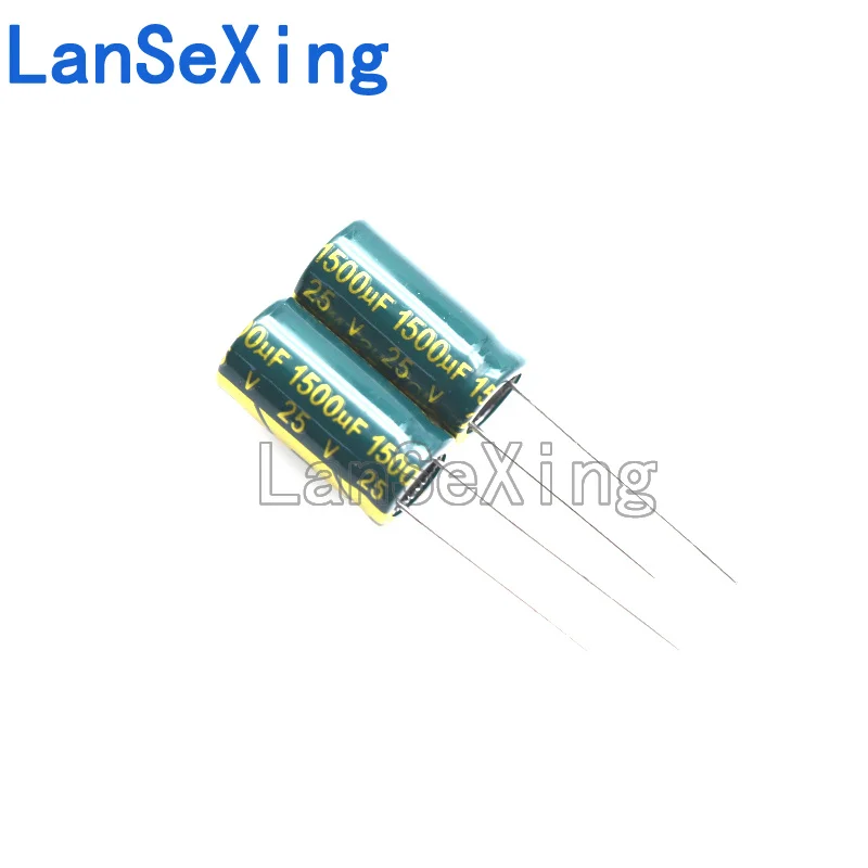 Electrolytic capacitor 25v1500uf, size 10x20mm, inline aluminum electrolytic capacitor 1500uf 25v