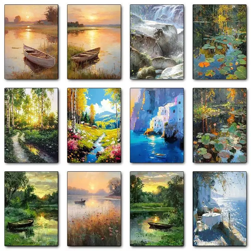 Landscape Art Posters Canvas Printing Colors Fashion Trends Homes Rural Villas Decorative Aesthetics Natural Canvas