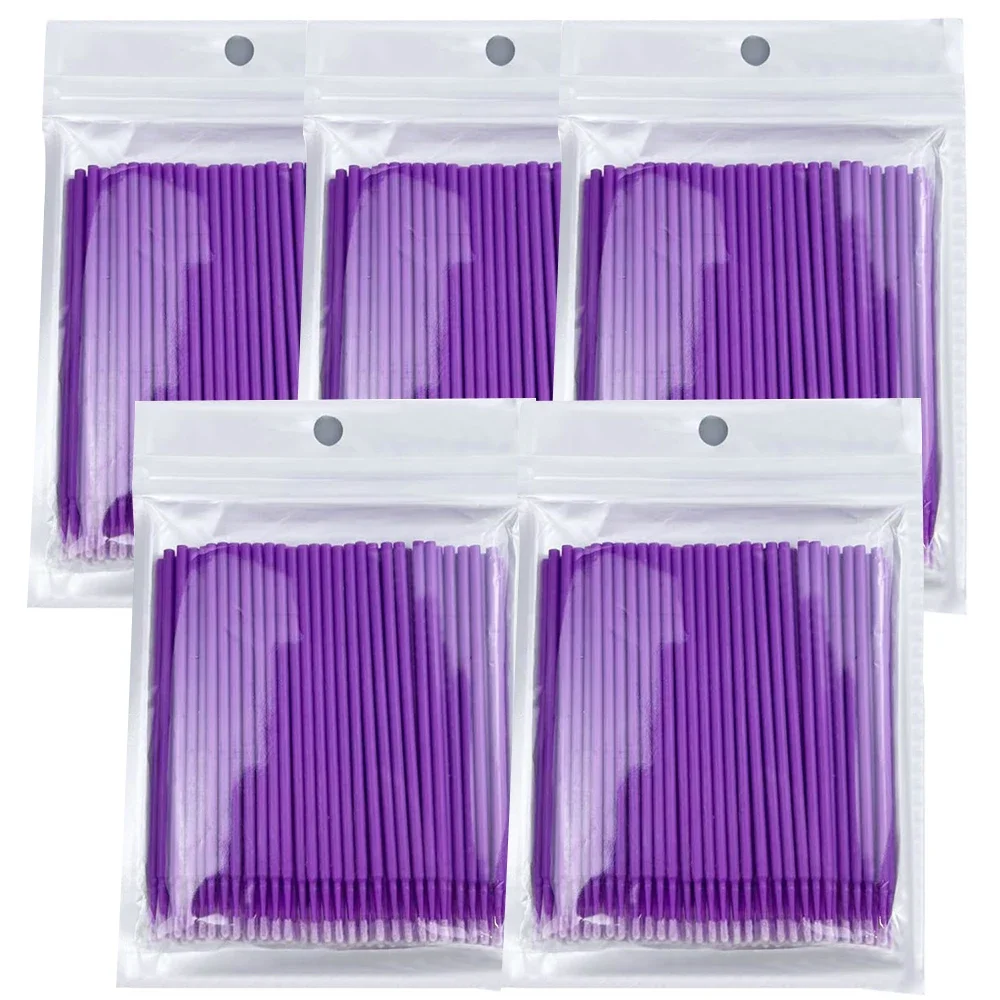 マイクロブラシまつげエクステンションツールグラフトブラシクリスタル 500/1000 個使い捨てまつげ綿棒まつげ除去アプリケーター