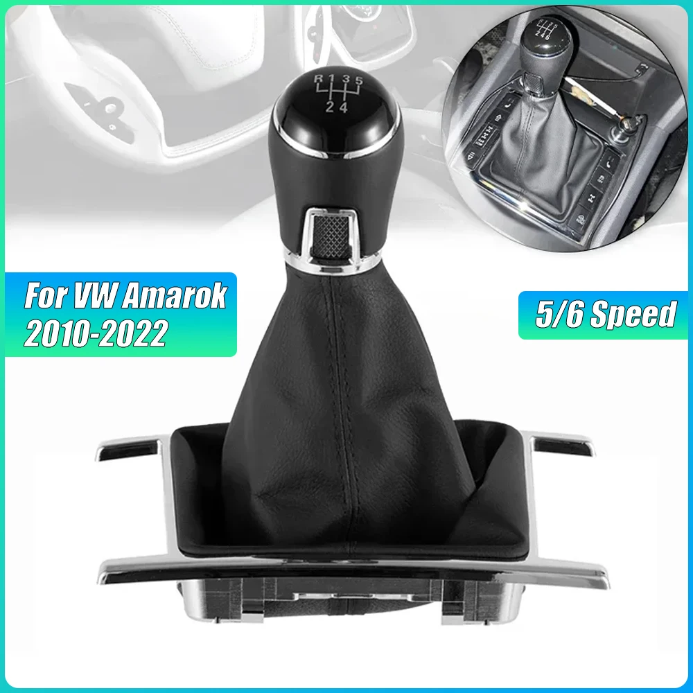 

New 5/6 Speed Manual Gear Shift Knob with Leather Boot for VW Amarok 2010-2022, Lever Stick Interior Replacement Accessory