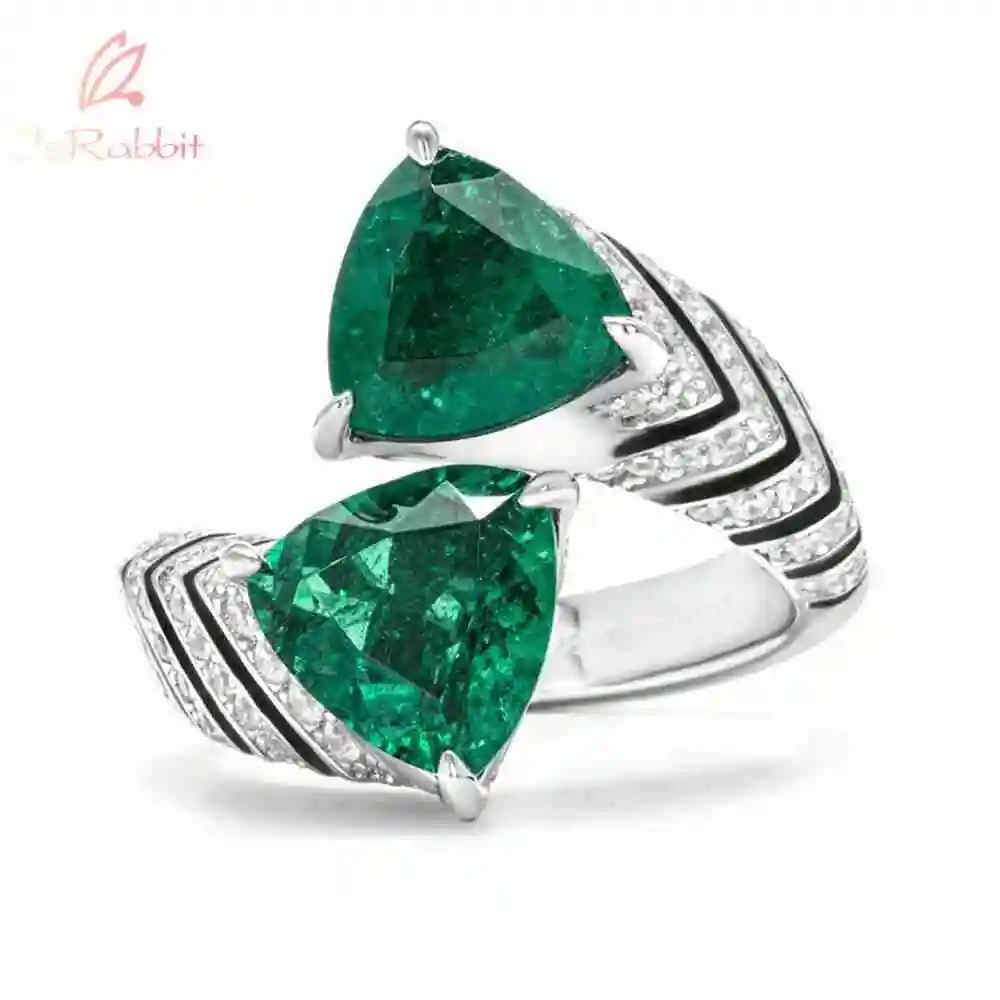 

IsRabbit, стерлинговое серебро 925 пробы, 9*9 мм, музо, изумруд Параиба, синтетические муассанитовые бриллианты, обручальные кольца для женщин, подарки, ювелирные изделия