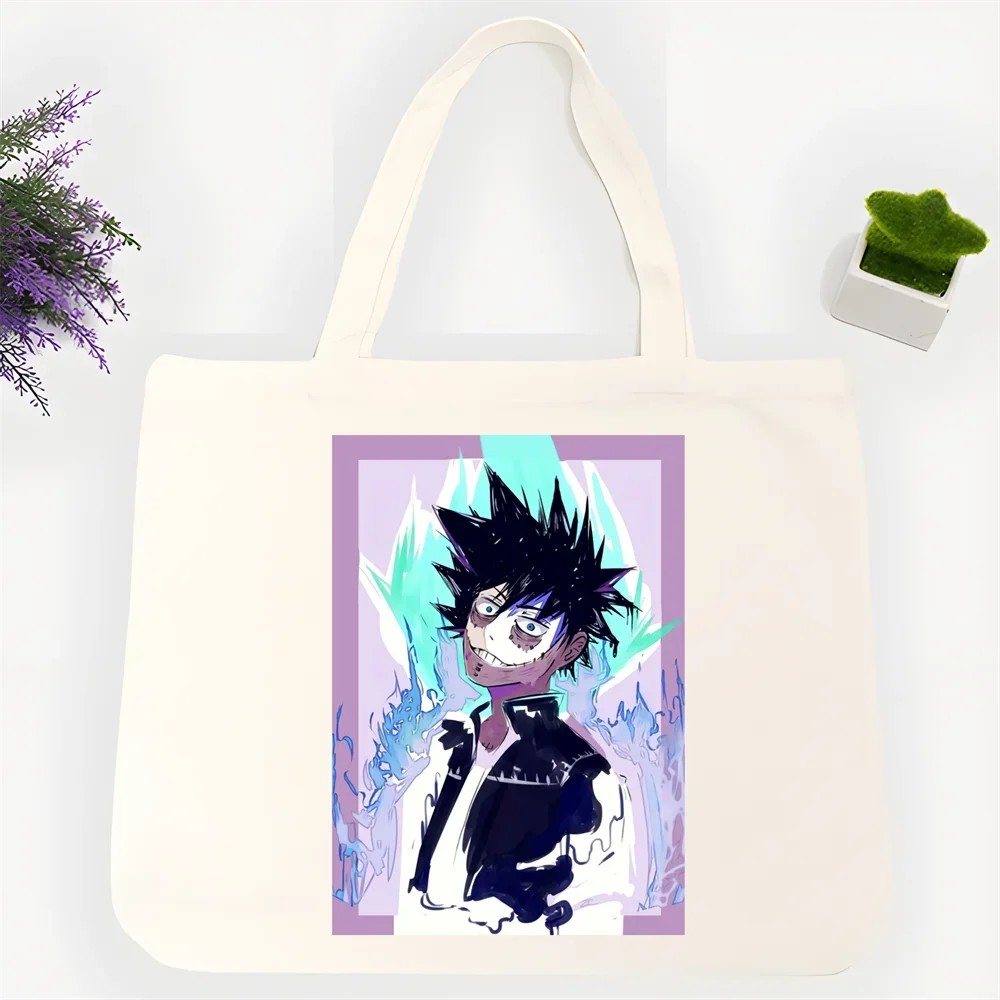 حقيبة تسوق مضحكة من دابي جرافيك حمل هاراجوكو حقيبة كتف نسائية من القماش من Ulzzang صديقة للبيئة ذات سعة كبيرة