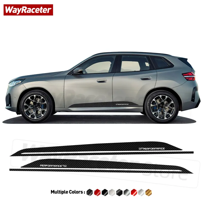 2 Pcs Edition Creative M Performace Door Side Stripes Skirt Sticker Decal For BMW X3 2025 G45 2024 M50 30e 20d xDrive 30 M Sport