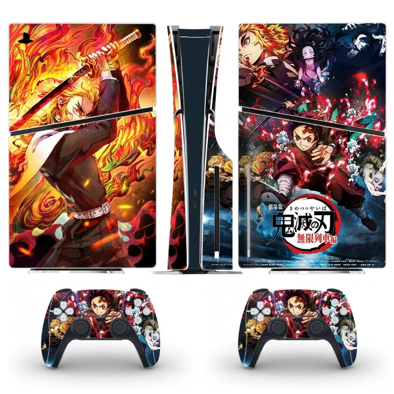 Demon Slayer Cartoon Peripherals PS5 Disc Skin Sticker Decal Cover for Console Controller PS5 Standard Disk Skin Sticker Vinyl