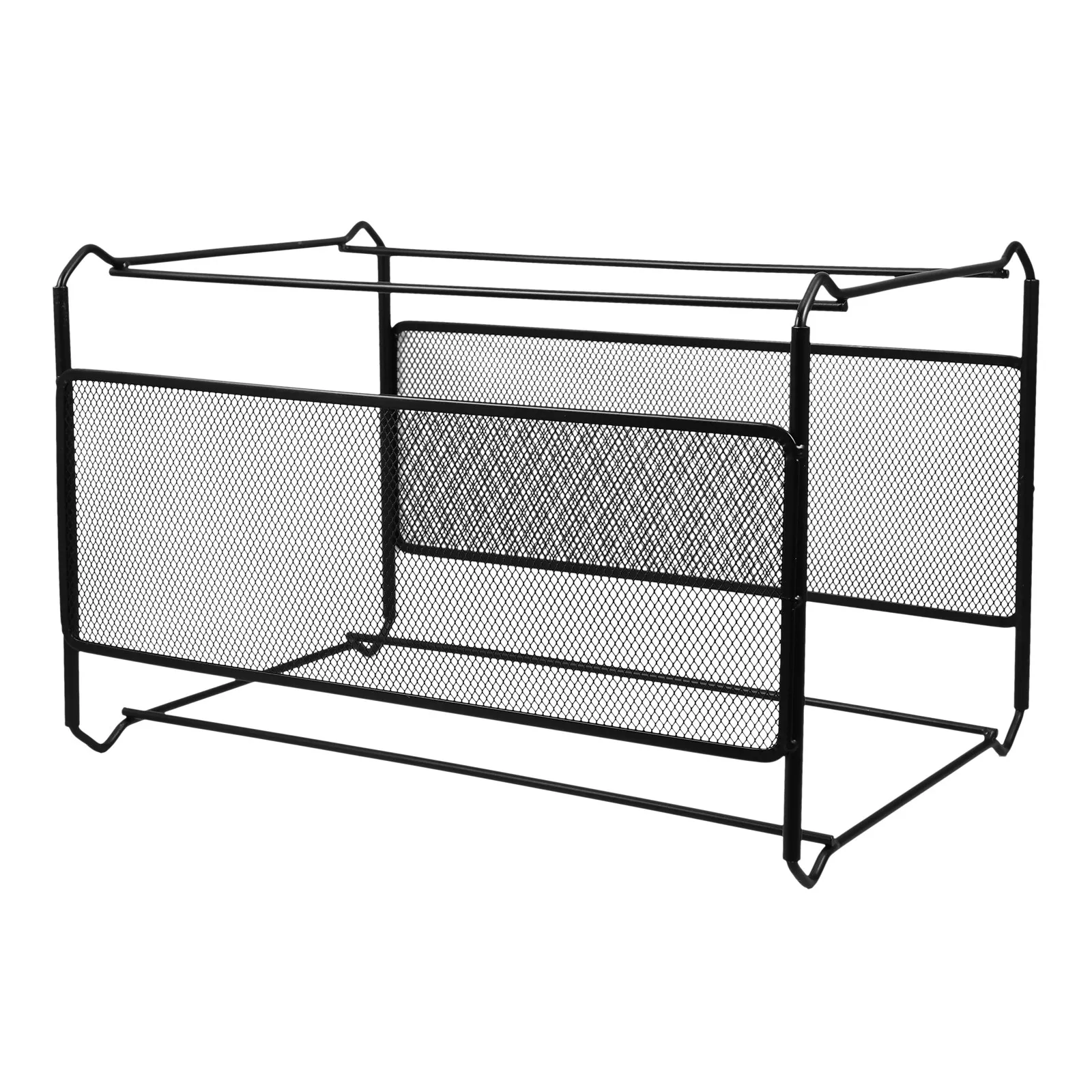 Porte-dossiers en treillis métallique, organisateur de bureau pour livres, étagère de rangement pour le bureau, l'école et la maison, organisateur de dossiers, de documents et de magazines.