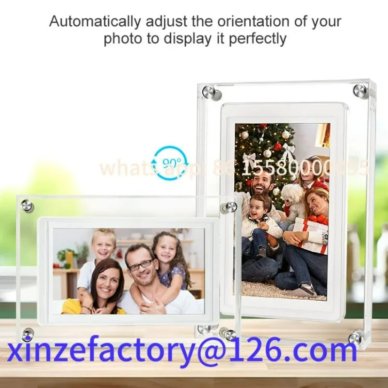 إطار صورة رقمي واي فاي مقاس 5 بوصات قابل للتخصيص 1280 * 720 IPS HD Cloud إطار صور رقمي ذكي