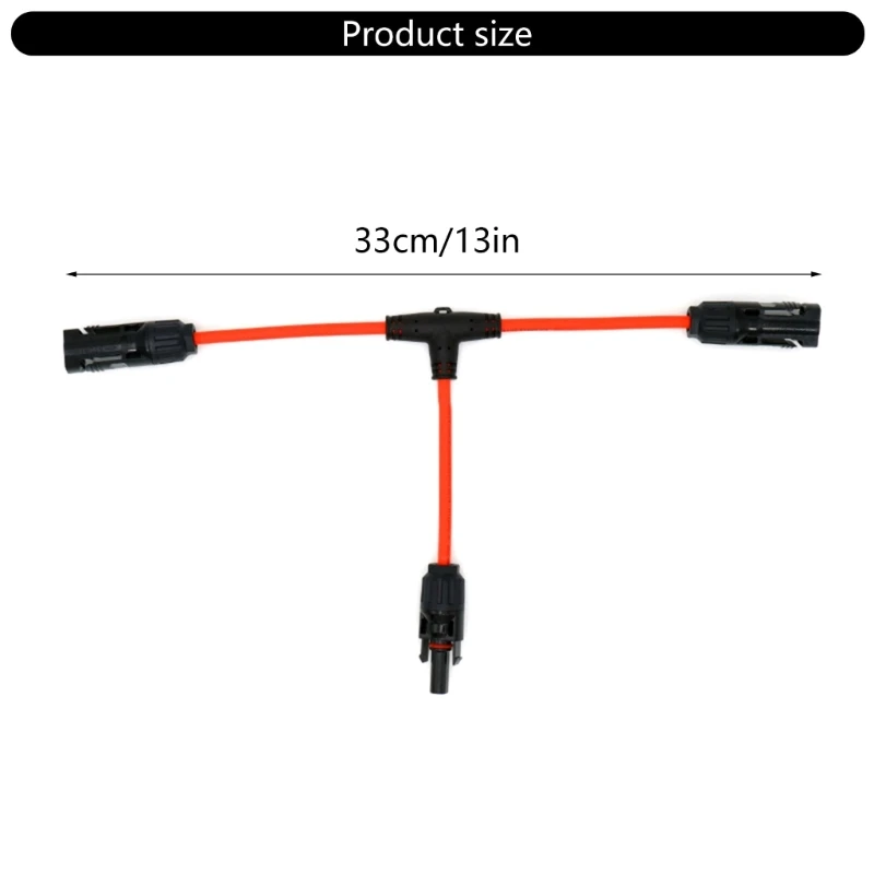Solar Panel Panels Branch Connectors 30A 1000V Double Photovoltaic Wire Splitters 6mm² Extension Cable Pair for Energy Systems