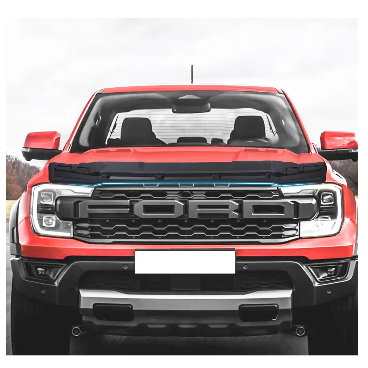 Bonnet Guard For Ford Ranger Raptor 2023 2024 T9 Car Bug Shield Hood Deflector Protector 2023 Next Gen Accessories