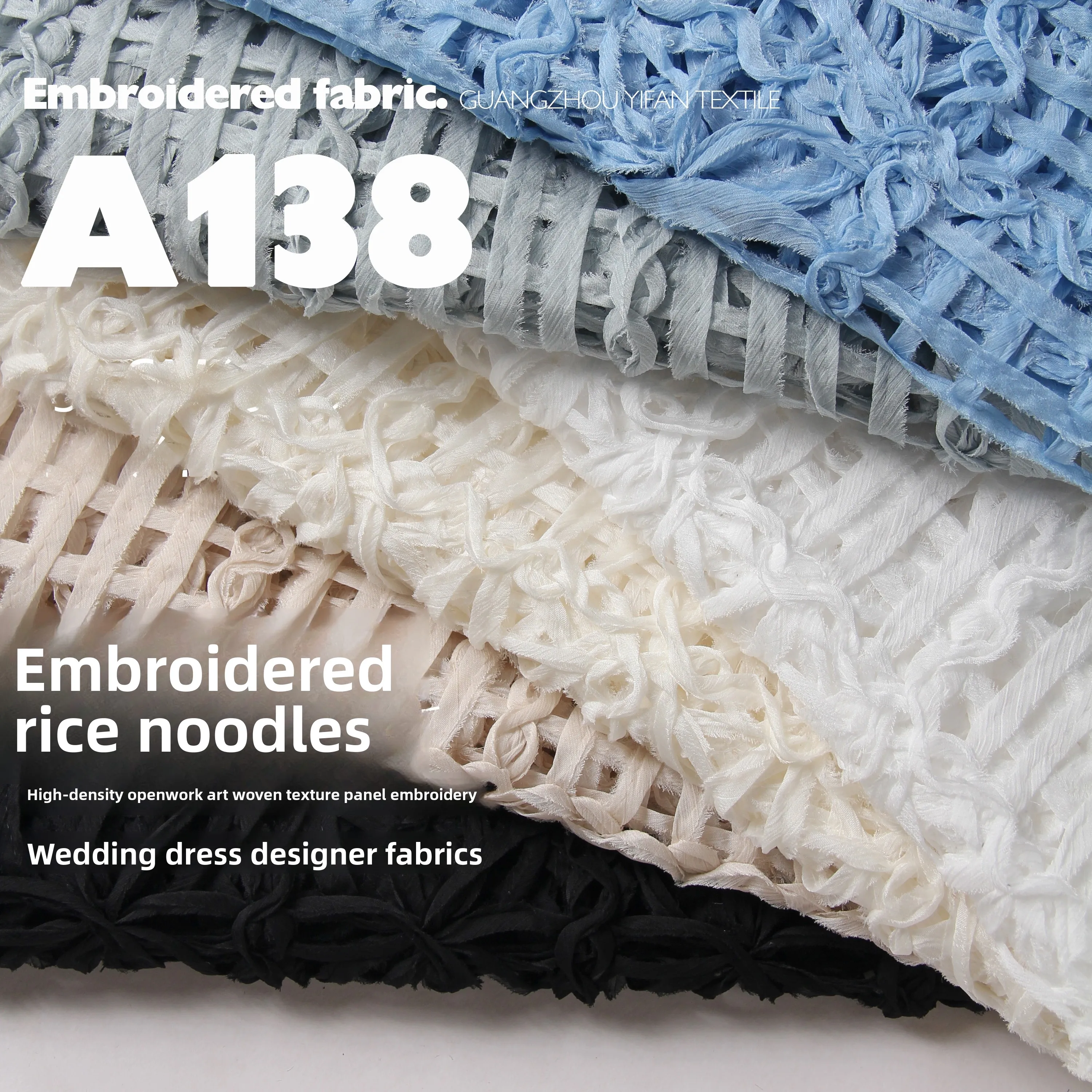 

Высокоплотная полая ткань с художественной текстурой и вышивкой, материал для платьев A138, ткань для дизайнеров одежды