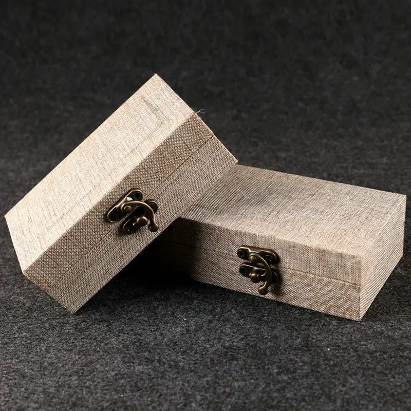 Chinese Calligraphy Painting Stamp Gift Box Linen Gift Jewelry Stamp Storage Box Private Name Seal Collection Storage Boxes