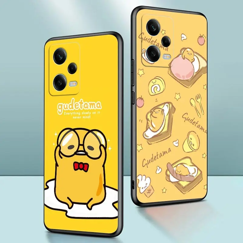 Yellow Lazy Egg Gudetama Soft Case For Xiaomi Redmi Note 12 Pro Plus 12S 11 10 Pro 11S 10S 9 8 Pro 9S 7 8T Phone Case Back Cover