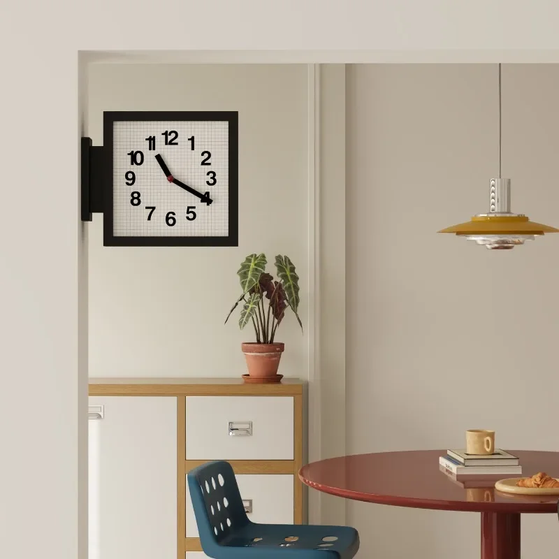 Wooden Wall Clock Modern Home Decoration Double Sided Clock Minimalist Design Aesthetic Clocks Living Room Nordic Wall Art Watch