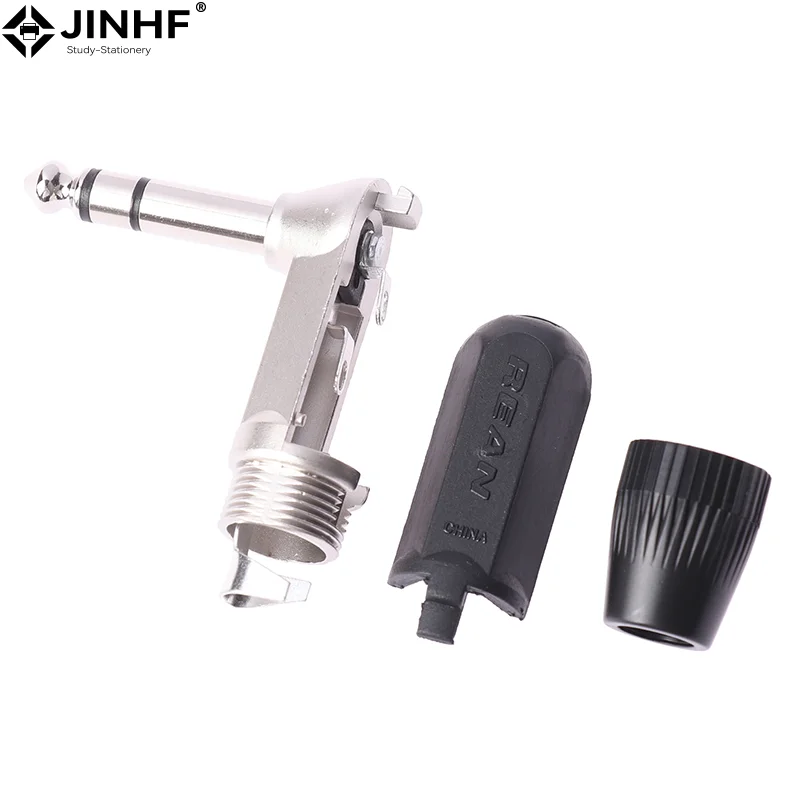 6.35mm Jack TS TRS 90 ° L-shaped Right Angle Plug Stereo / Mono 2 3 Pole 6.5 1/4 Microphone Guitar Audio NYS207/208