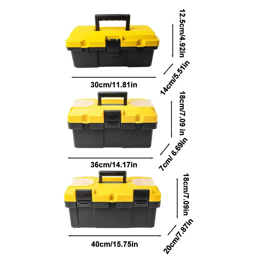 Heavy‑Duty Hardware Tools Box, Plastic Thick Combination Suitcase Electrician Carpenter Electric Drill Storage Box
