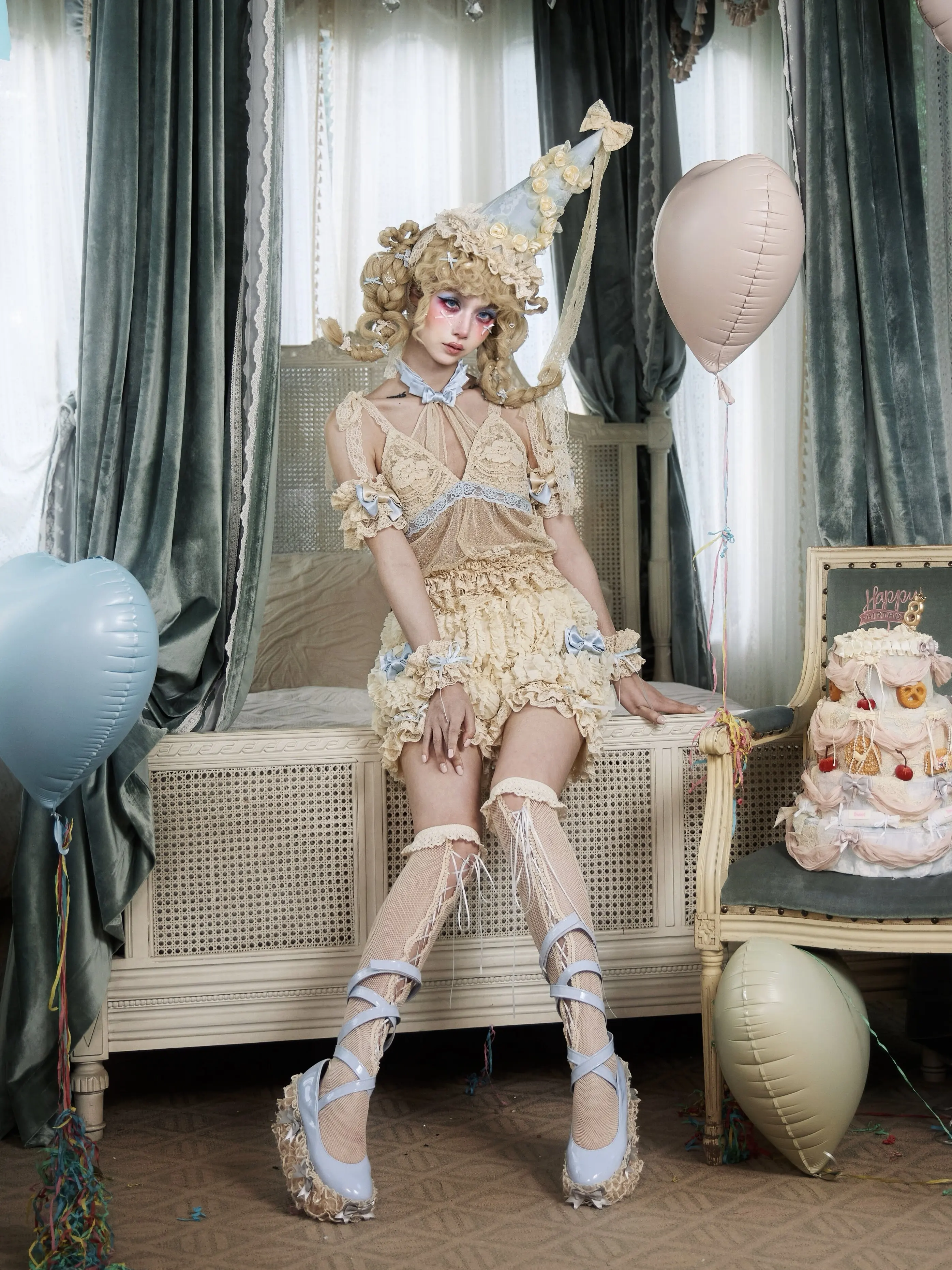 Blood Supply Original Mousse French Rococo Retro Doll Design Sweet Cute Cream Beige Pumpkin Shorts For Young Girls Summer