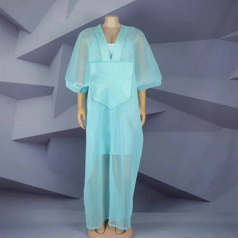 

Африканские платья больших размеров 2024, летнее африканское длинное платье макси с v-образным вырезом и половиной рукавов, Дашики, африканская одежда, платье Анкары