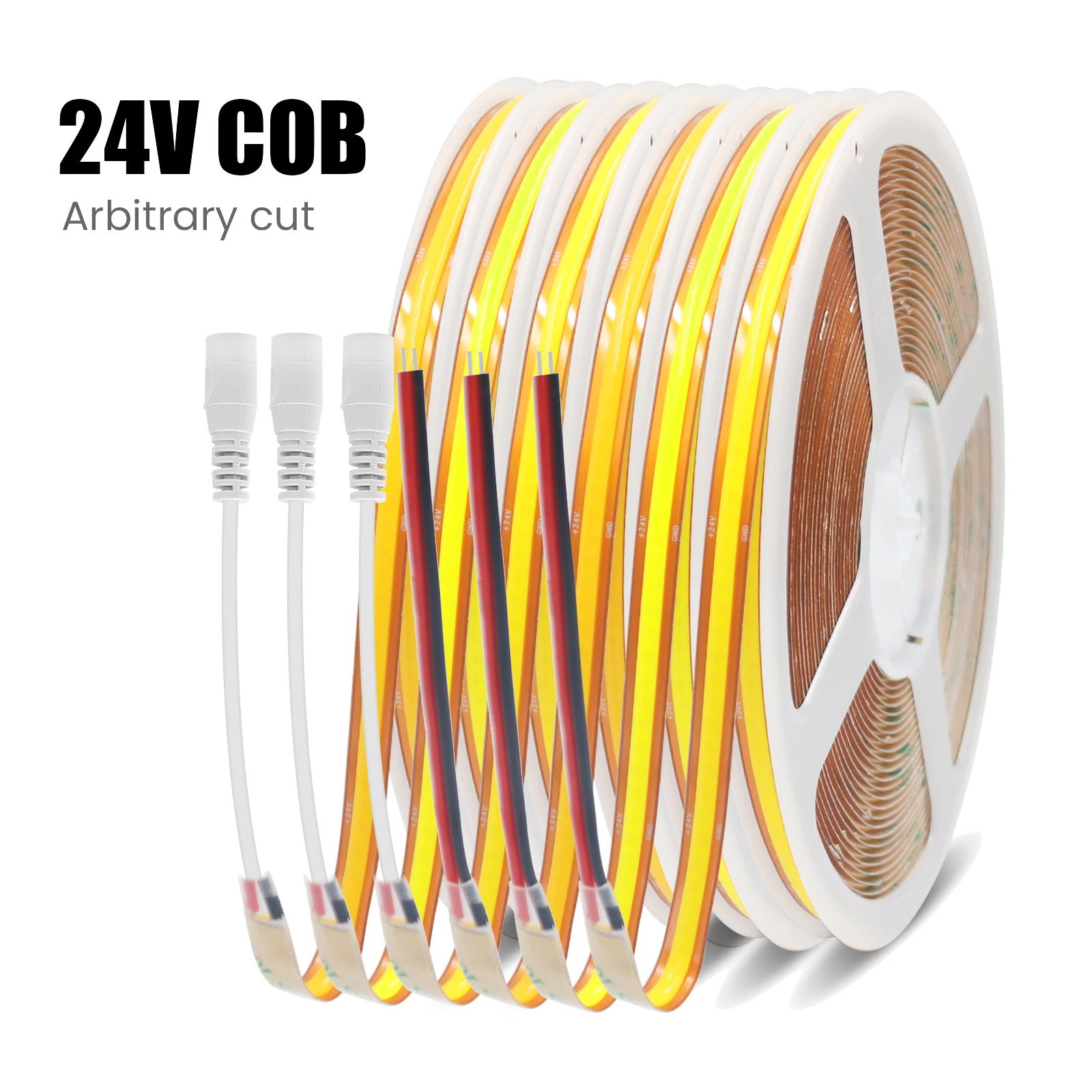 

Super Bright 720LEDs COB LED Strip Light Arbitrary Cut Flexible LED Tape with Adhesive Tape 24V LED Ribbon COB Lights 0.5-20M