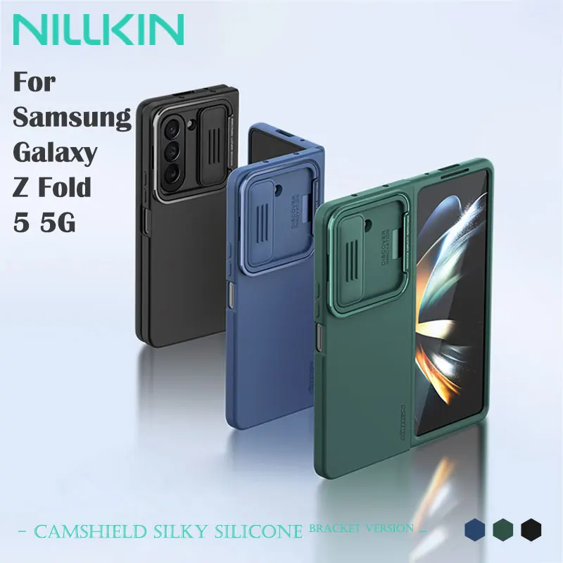 

Шелковистый чехол Nillkin CamShield для Samsung Z Fold 5, защитная пленка для камеры, держатель для телефона, двойная защита материала, приятный для кожи