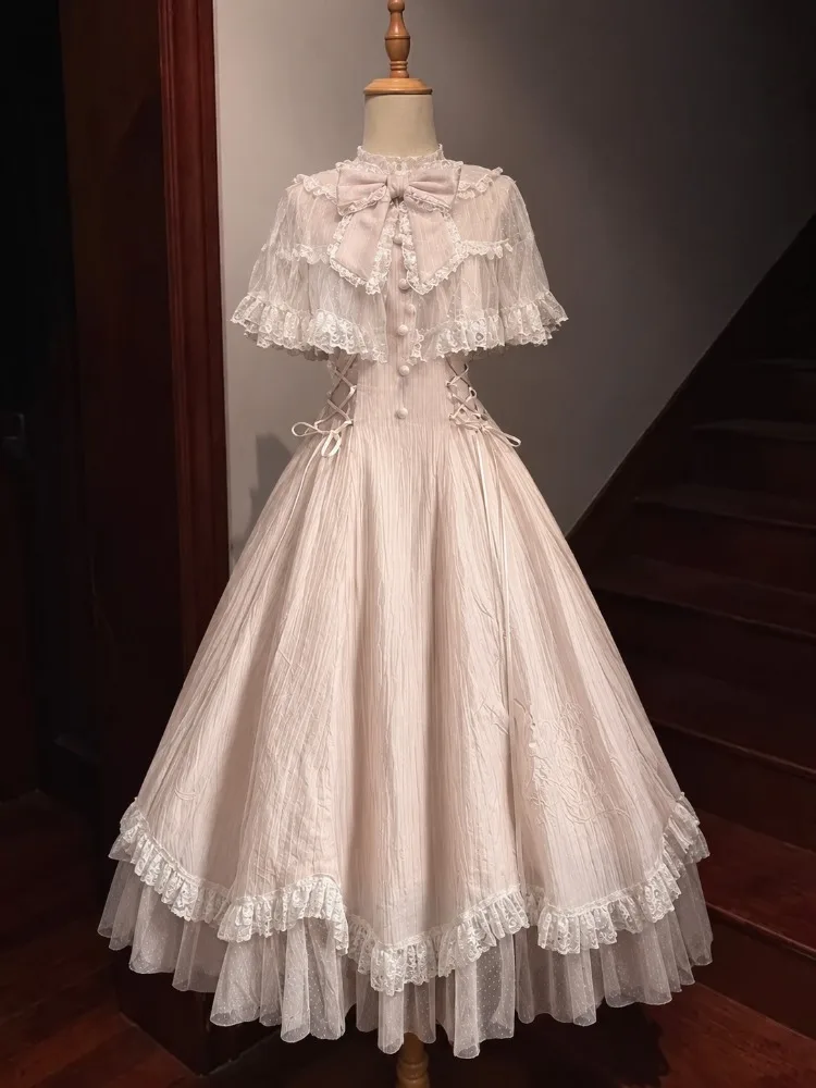 2026 Elegantes Herbst-Midikleid für Damen, Französisches Romantisches Blumen-Spitzenkleid, Märchenhaftes Prinzessinnenkleid, Formelles Vintage-Spitzenkleid, Abendkleid, Neu