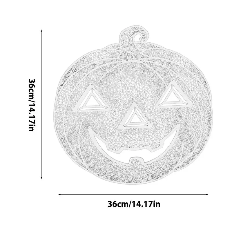 Halloween Placemats Fall Thanksgiving Place Mats Pumpkin Shape Fall Thanksgiving Mats For Dining Heat-Resistant