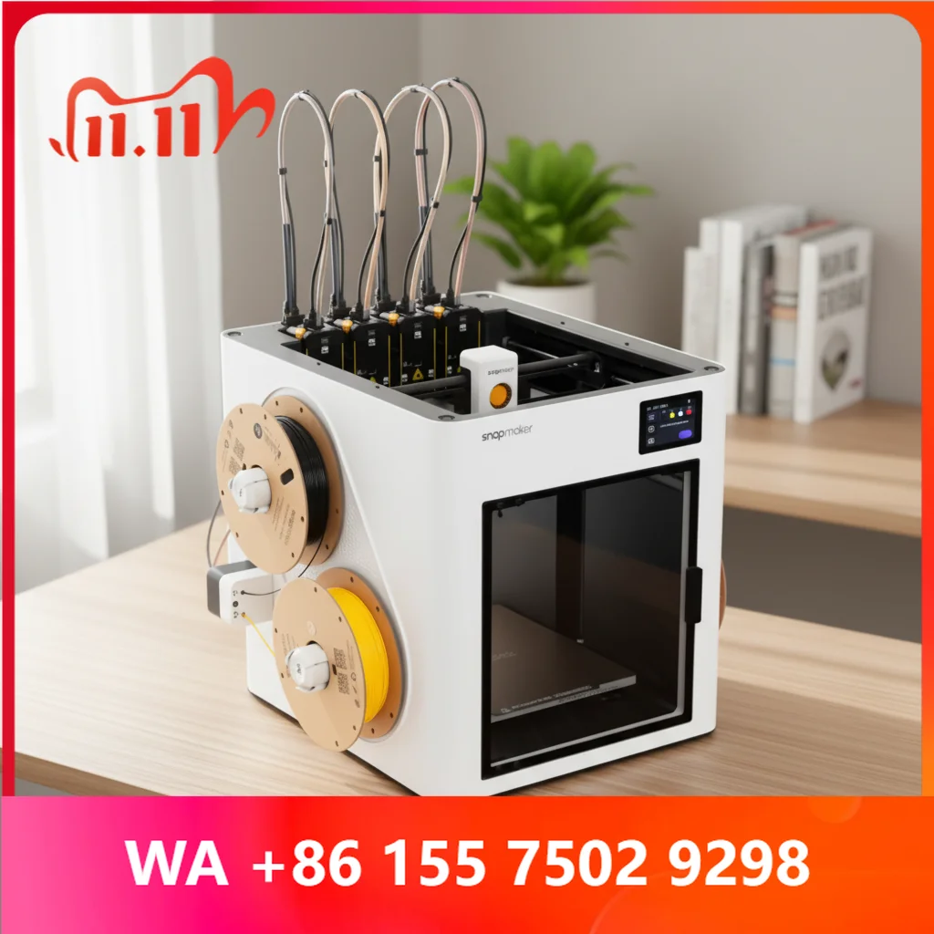 Snapmaker U1 FDM 3D Printer 4 Head Multi Color High Speed 5 Second Quick Swap Head Material Saing 3D Printer