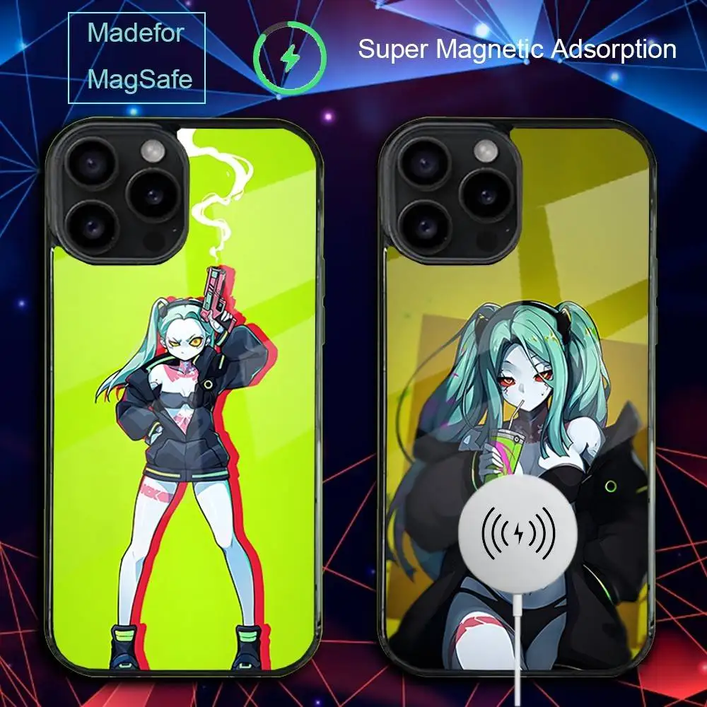 

R-Rebecca-S C-Cyberpunk Phone Case For iPhone 17,16,15,14,13,12,11,Pro,Max,Plus,Mini,SE4,E Magnetic Magsafe Wireless Charging