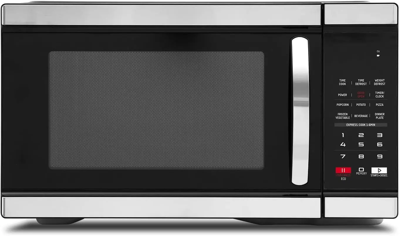 1000 Watts Countertop Microwave Oven, 1.1 Cu Ft Digital Microwave with 10 Power Levels, 6 One-Touch Presets, Express Cooking, Ec