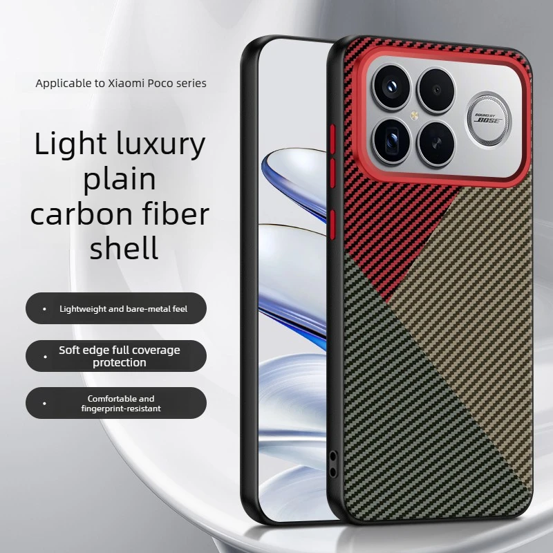 Kevlar Carbon Fiber Mondrian Phone Case for Xiaomi Poco F8 Ultra Poco F8Pro Poco F7 Ultra F7Pro Business Anti-fall Protect Case