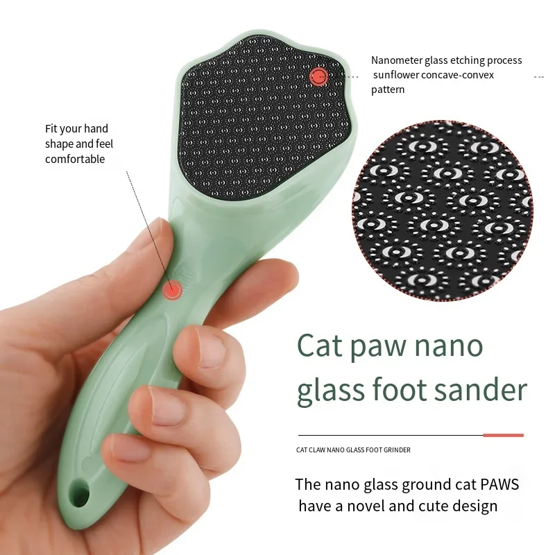 1 PC NANO Glass แฟ้มเท้าถอด Dead Skin Hard Calluses Pedicure เครื่องมือ Cat PAW Exfoliator ส้นเท้าเครื่องบดเท้า Scrubber Feet Care