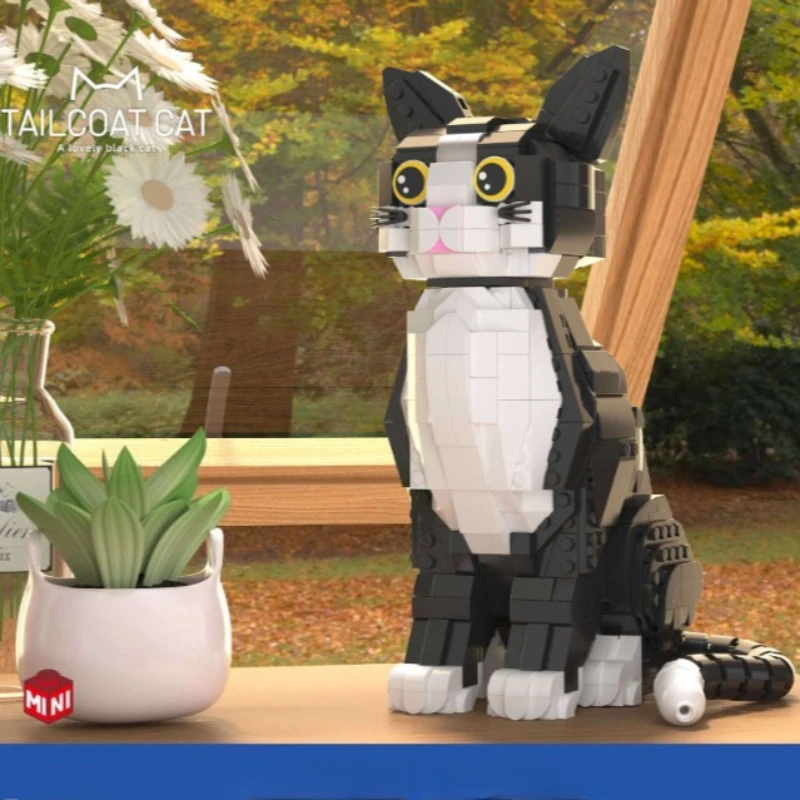 ตัวต่อบล็อกแมวจิ๋ว ชุดประกอบโมเดล DIY ของเล่นสร้างสรรค์ ของขวัญสำหรับเด็กชายและเด็กหญิง