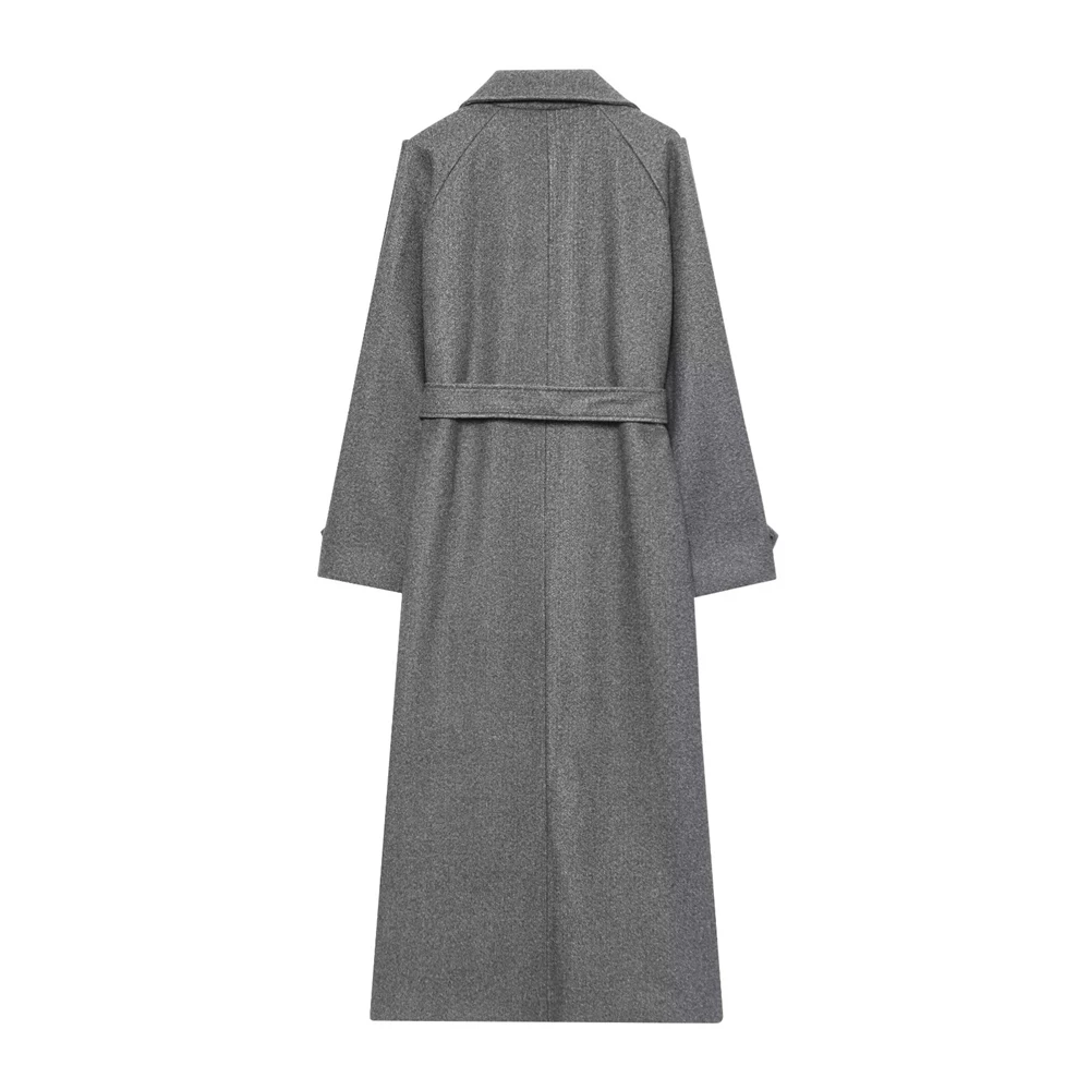 Damesjas 2025, nieuwe mode herfst winter vintage premium wollen riemjas voor dames, casual chique dameskleding