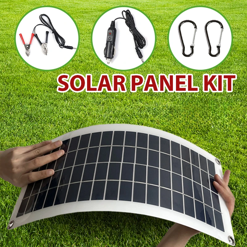 150W Flexible Solar Charger Kit 5V Dual USB 12V DC  Panel Outdoor Portable Emergency  Battery panels for Phone Car RV