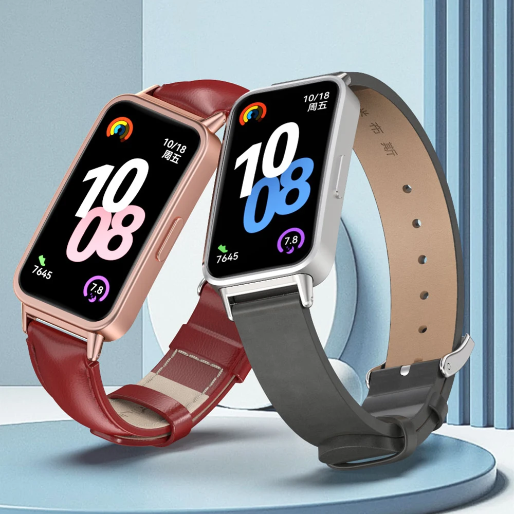Untuk Huawei Band 10 Tali untuk Huawei Band 9 8 Tali Jam Tangan Kulit Lembut Tali Pergelangan Tangan untuk Huawei Band 8 Pengulangan Gelang Pintar