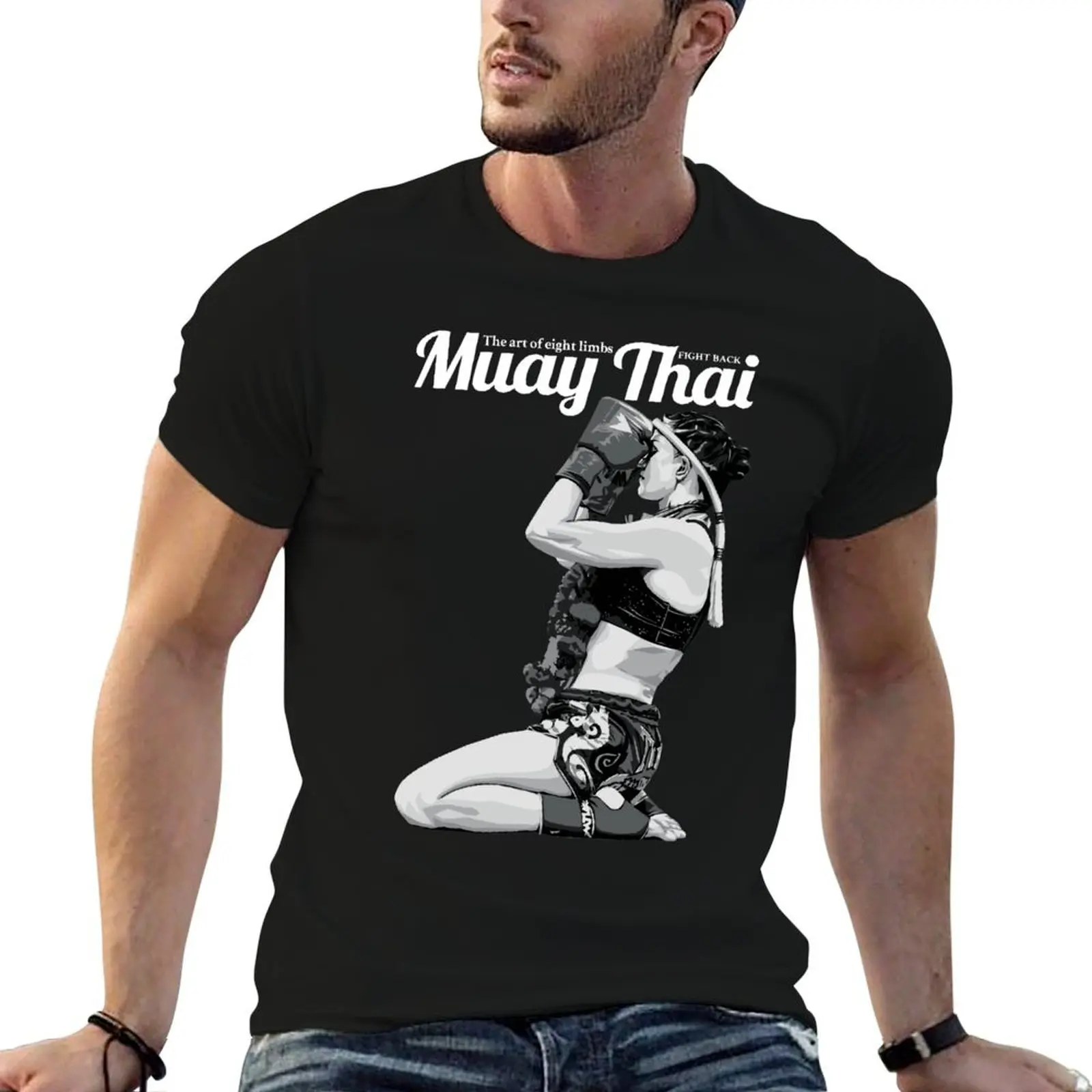 

Thai Boxing Girl : Fight Back T-Shirt t shirt men 100% cotton luxury brand t shirt man plain T-Shirt