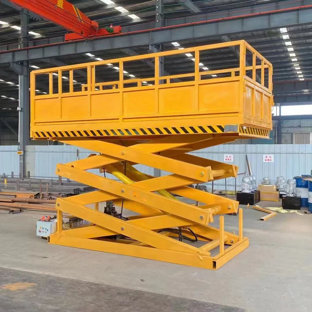 5t Vertical Platform Lift Electric Hydraulic Scissor Lift Platform With Lifting Capacity For Cargo