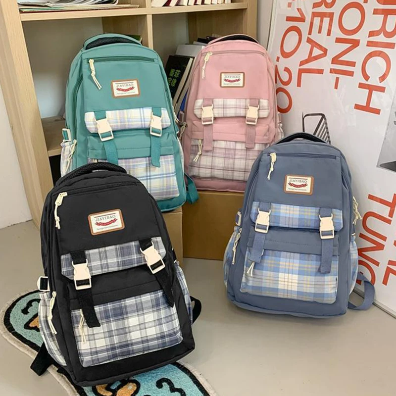 Cute Women Backpack Waterproof Multi-Pocket Nylon School Bagpacks for Student Female Girls Kawaii Laptop Book Pack Mochilas