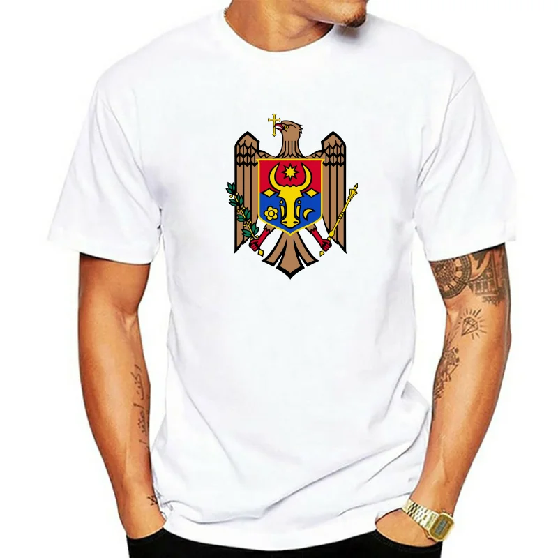 Moldovan Coat Of Arms T-Shirt Tee Shirt Free Sticker Moldova Flag Mda Md Vintage Tee Shirt