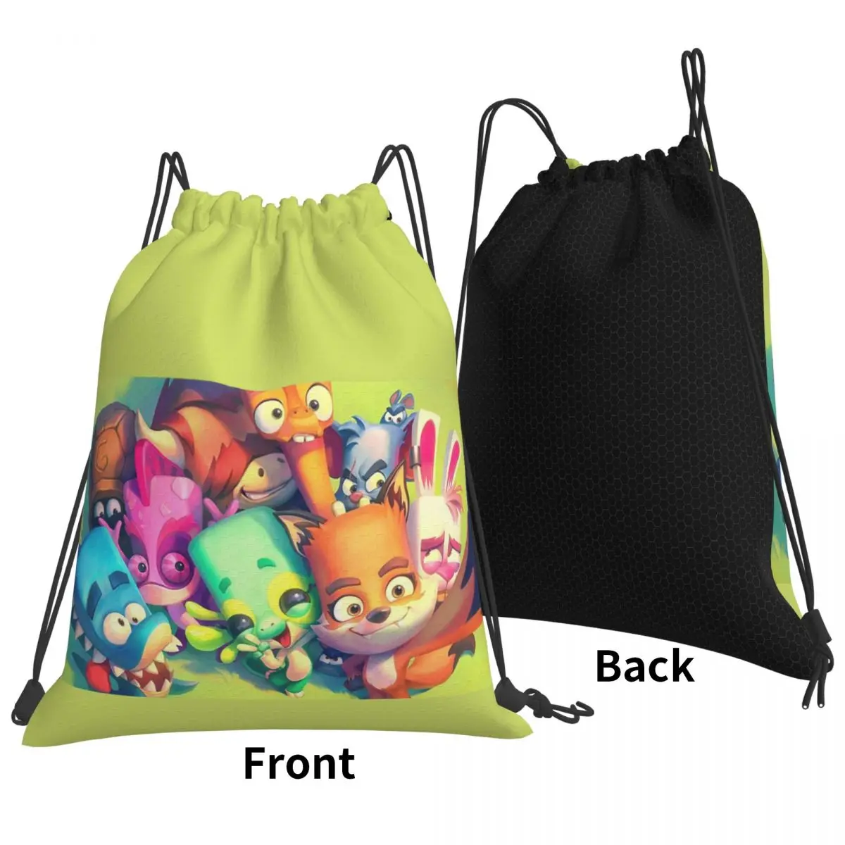 Zooba Friends Backpacks Casual Drawstring Bags Storage Bag Book Bags for Man Woman School
