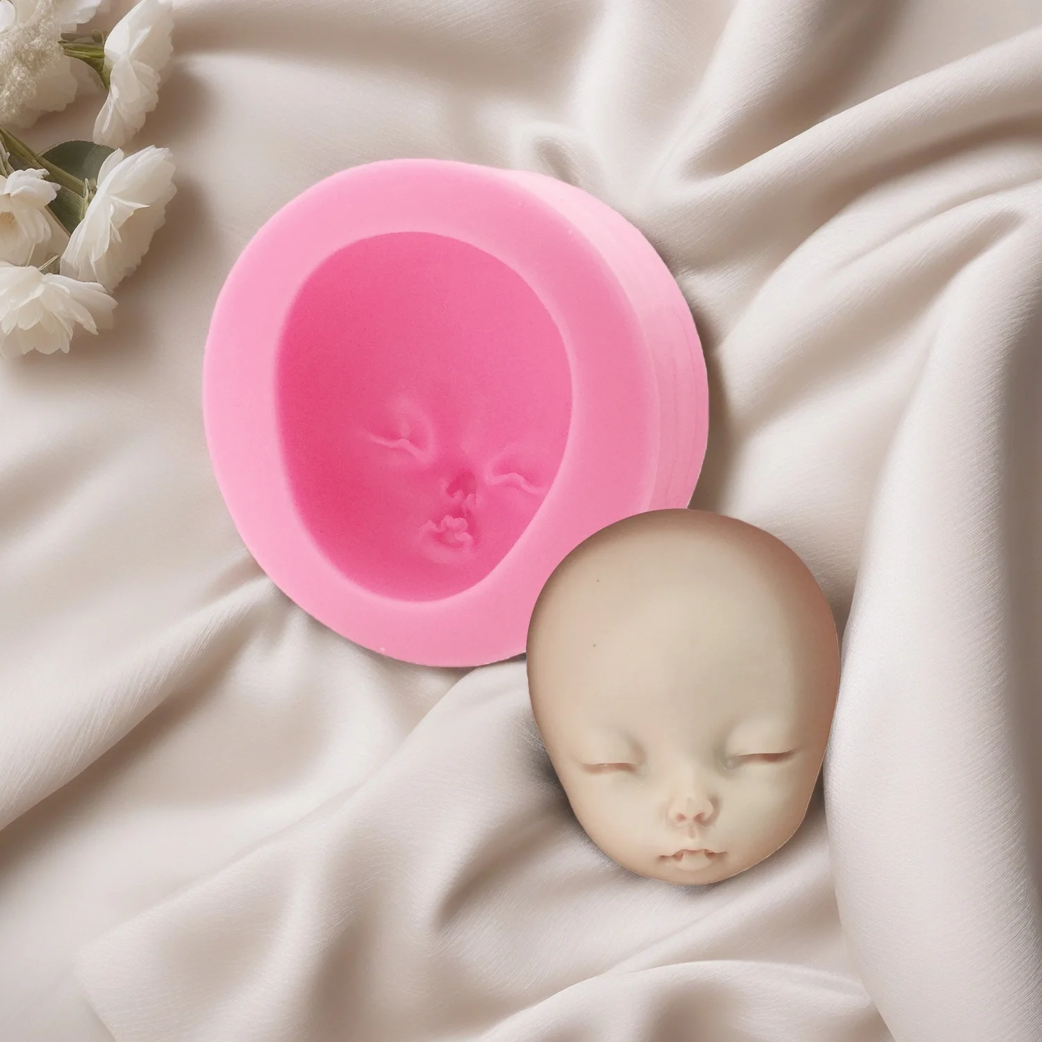 Silicone Face Molds Sugarcraft Clay DIY Gypsum for Cakes Casting Polymer Clay Gumpaste Pastry Mold