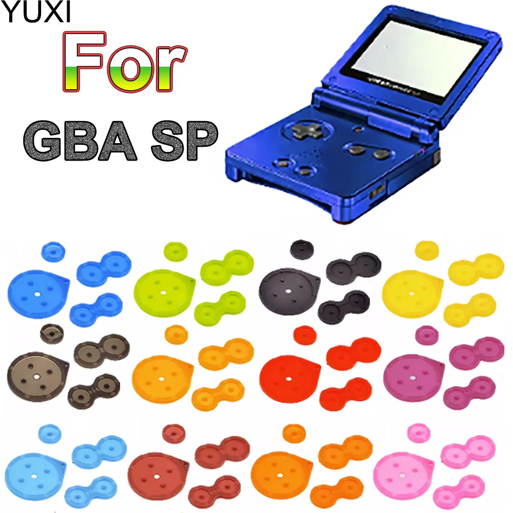 For GBA SP Rubber Buttons Contact Pads Silicon Hing & Screws Cover Buttons Rubber For Gameboy Advance SP Housing Shell Repair