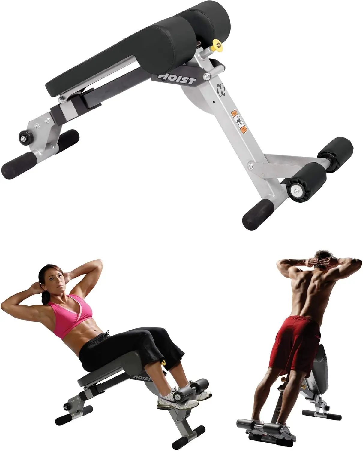 

HOIST Fitness HF-4263 Dual Adjustable Ab/Back Hyper Roman Chair Exercise Bench - Platinum