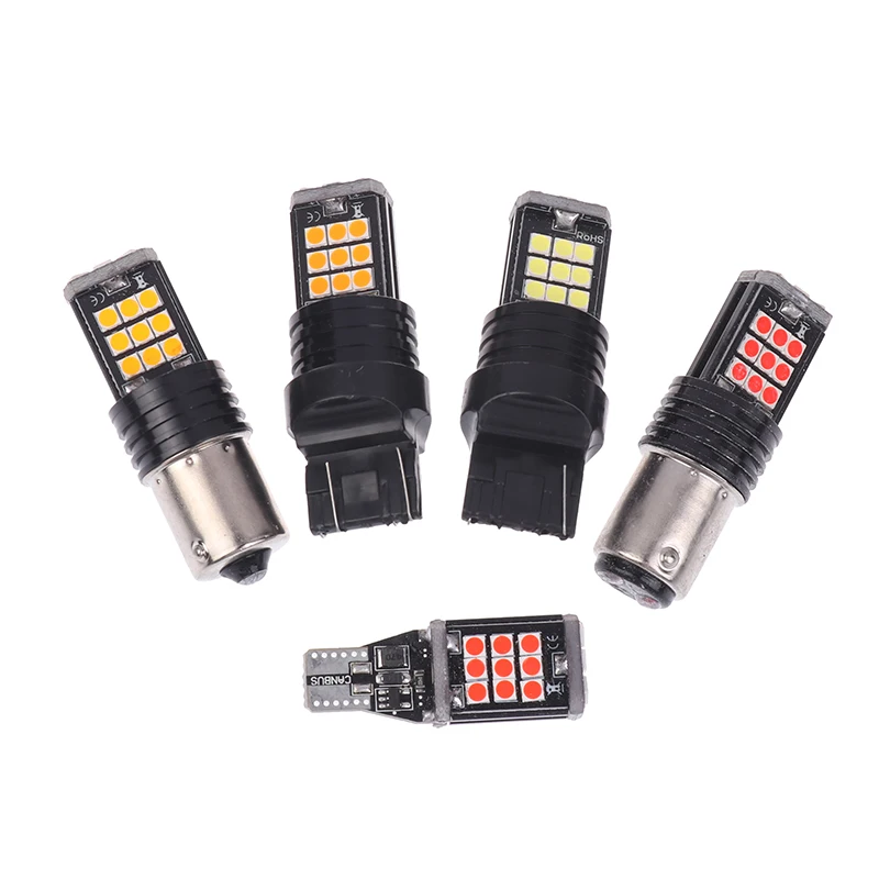Luz LED roja de primera calidad para automóvil, lámpara de marcha atrás automática T20 1156 T15 3030 24SMD con función de giro y freno.