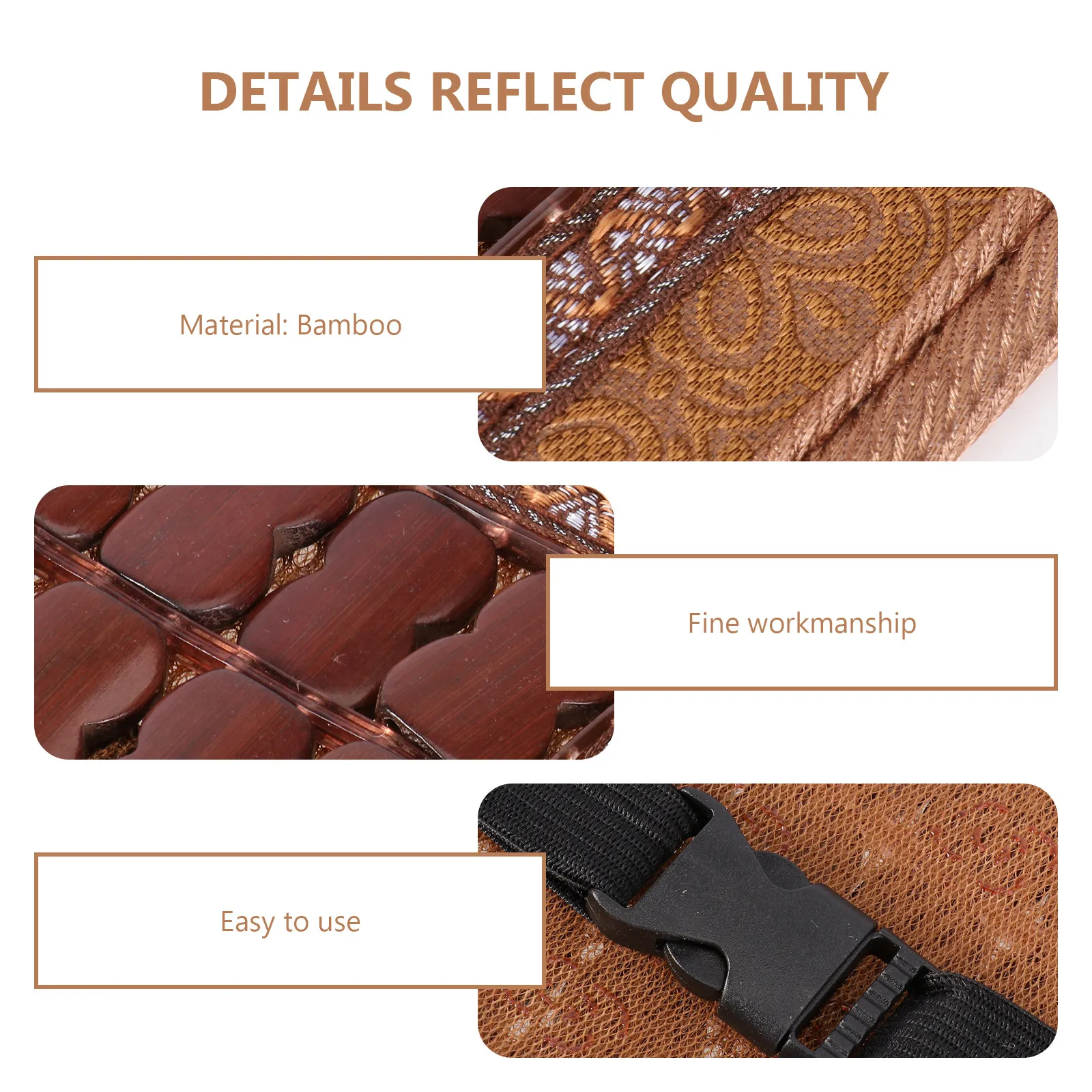 1Pcs Bamboo Chair Cushion Cooling Seat Mat Breathable Summer Car Pad Non-Slip Home Sofa Cushion Heat Dissipation