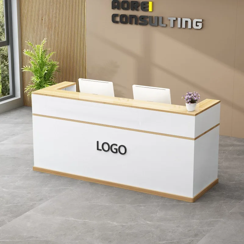 

White Modern Reception Desks Luxury Wood Hotel Shop Beauty Restaurant Reception Desks Display Mostrador Commercial Furniture
