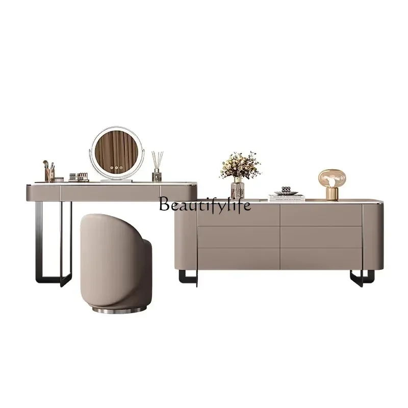 

2Minimalist dresser Italian minimalist bedroom makeup table solid wood dresser chest integrated