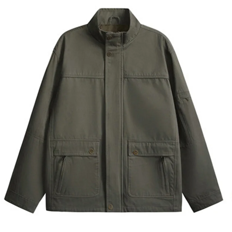 

Американская новая летная куртка в стиле ретро - мужская рабочая одежда из чистого хлопка с воротником-стойкой для осенне-зимней верхней одежды, летная куртка