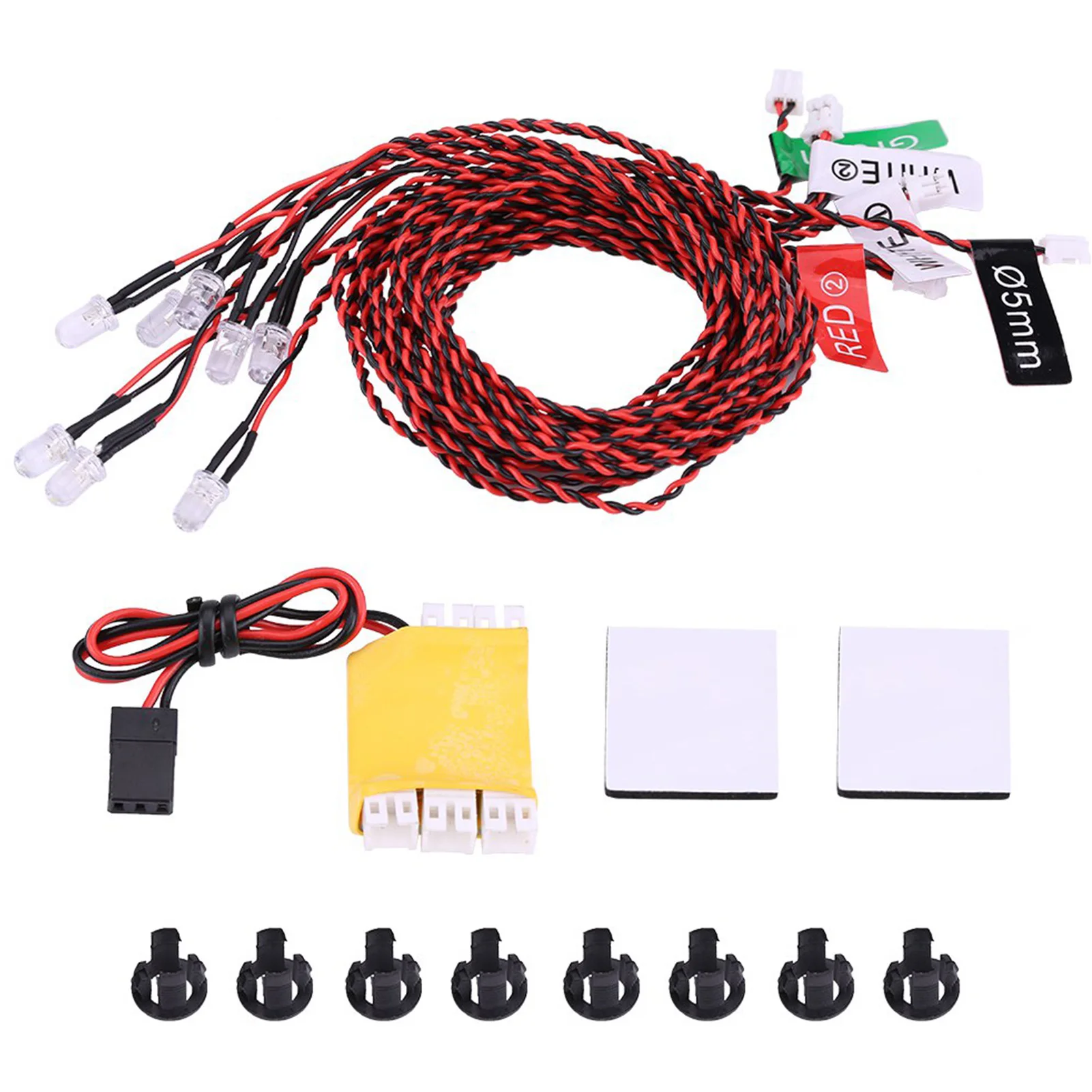 Luci RC 8 Kit sistema di illuminazione a LED simulazione luci lampeggianti con scatola di controllo accessori RC elicottero aereo RC