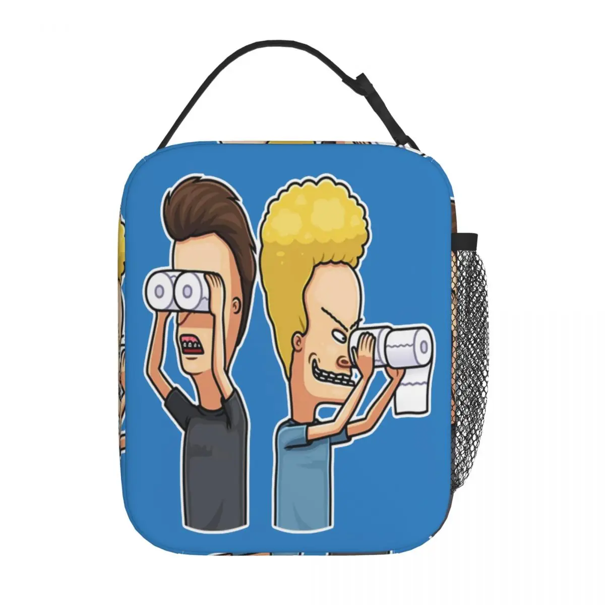 Cartoon Beavis And Butthead Insulated Lunch Bag High Capacity Meal Container Thermal Bag Tote Lunch Box Outdoor Bento Pouch